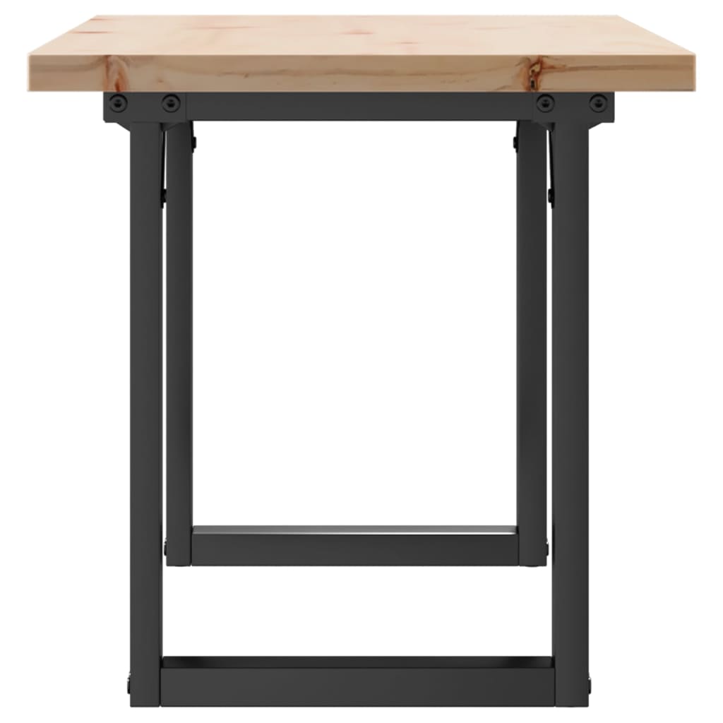 Coffee Table O-Frame 90x40x45.5 cm Solid Wood Pine and Steel