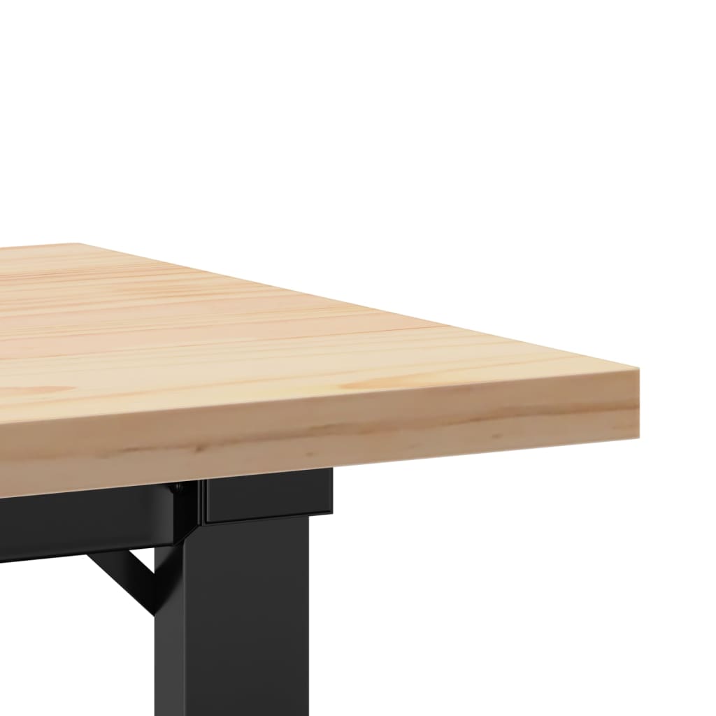 Coffee Table O-Frame 100x50x45.5 cm Solid Wood Pine and Steel