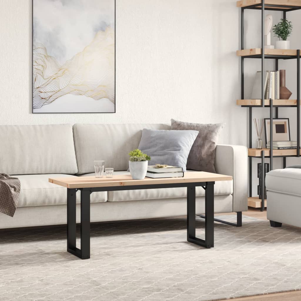 Coffee Table O-Frame 110x40x45.5 cm Solid Wood Pine and Steel
