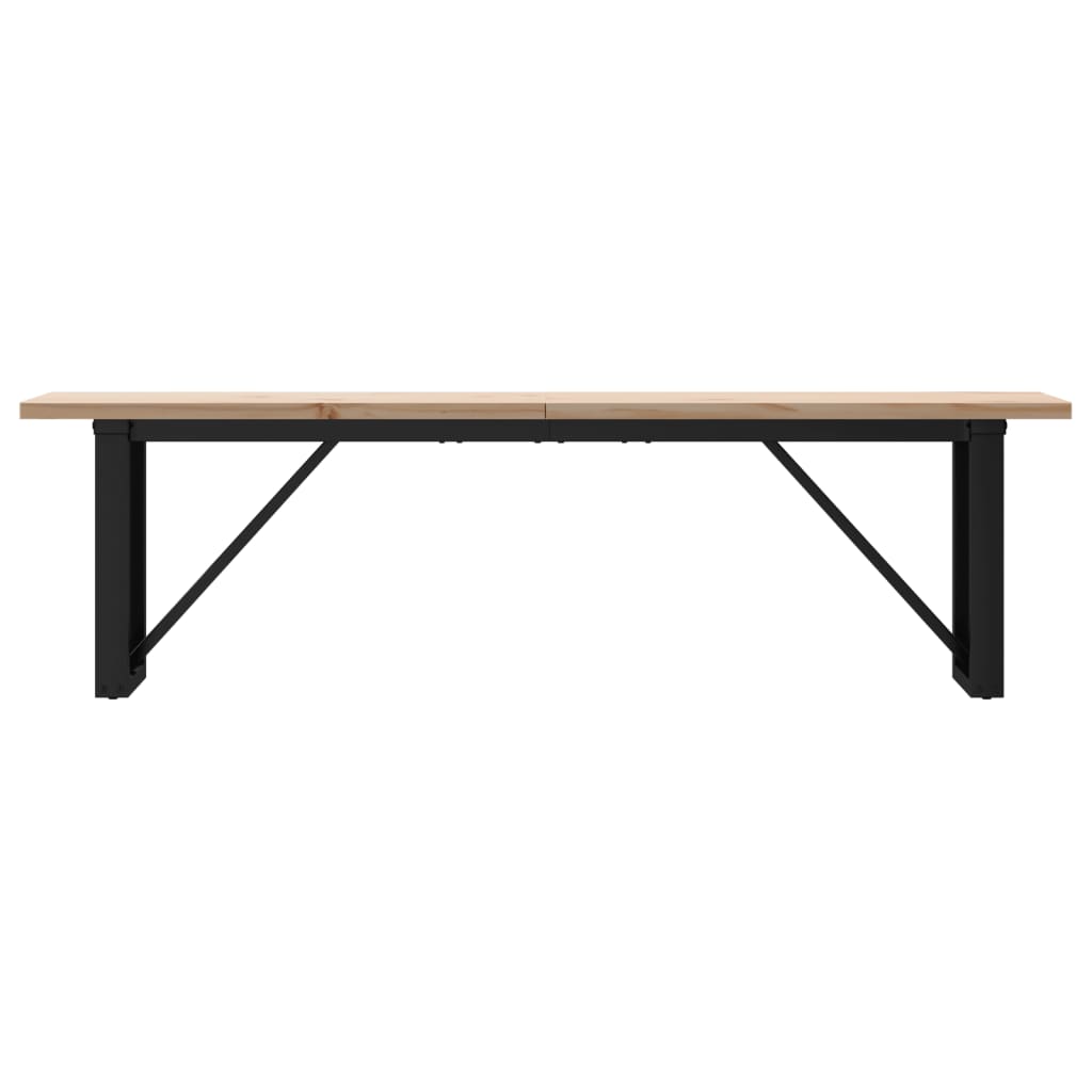 vidaXL Coffee Table O-Frame 160x40x45.5 cm Solid Wood Pine and Steel