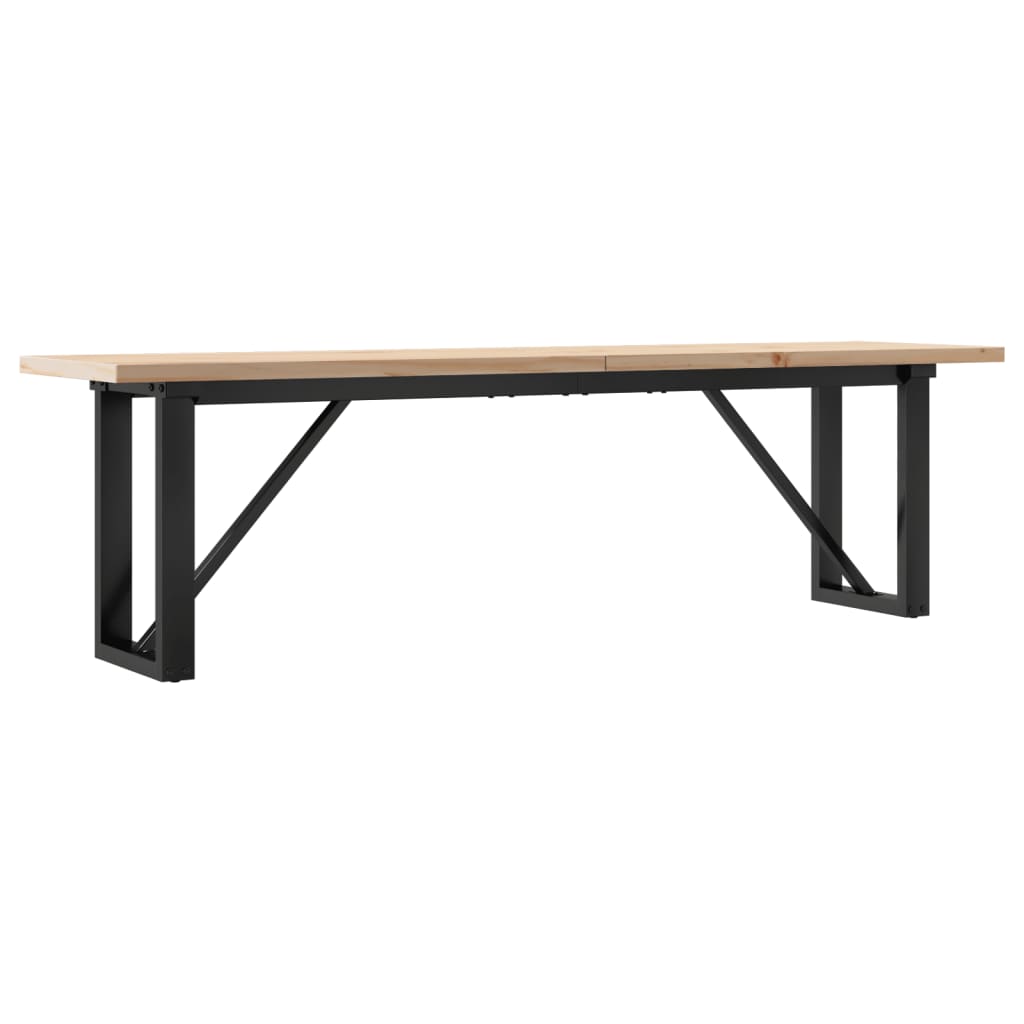 vidaXL Coffee Table O-Frame 160x40x45.5 cm Solid Wood Pine and Steel