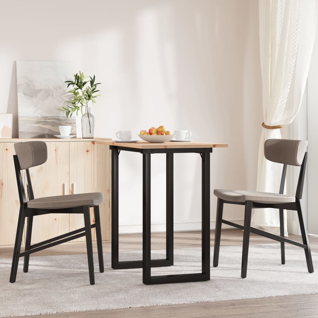 Dining Table O-Frame 80x50x75.5 cm Solid Wood Pine and Steel