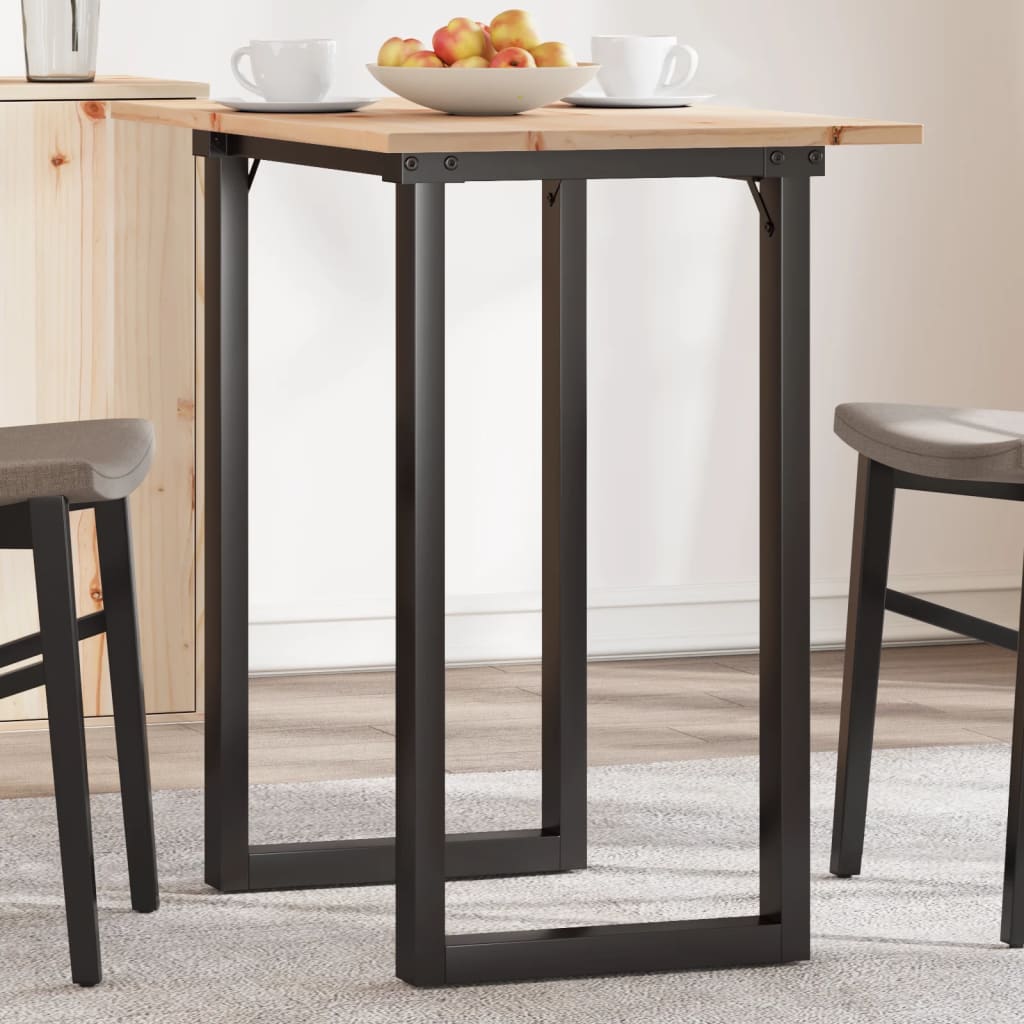 Dining Table O-Frame 80x50x75.5 cm Solid Wood Pine and Steel