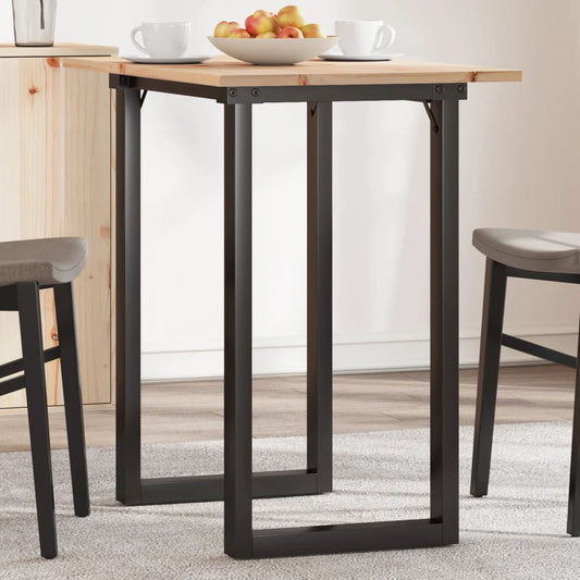Dining Table O-Frame 80x50x75.5 cm Solid Wood Pine and Steel