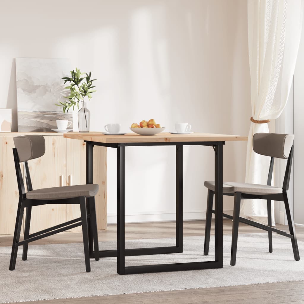 Dining Table O-Frame 90x90x75.5 cm Solid Wood Pine and Steel