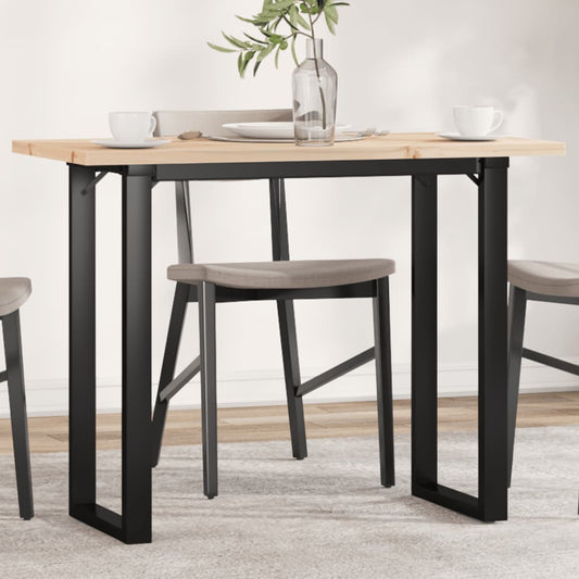 Dining Table O-Frame 100x50x75.5 cm Solid Wood Pine and Steel