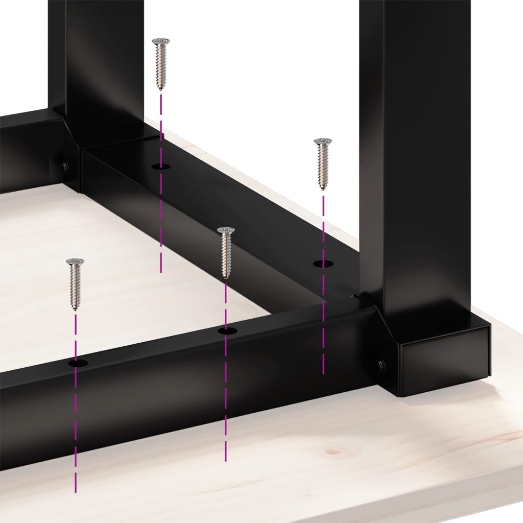 Dining Table O-Frame 180x90x75.5 cm Solid Wood Pine and Steel