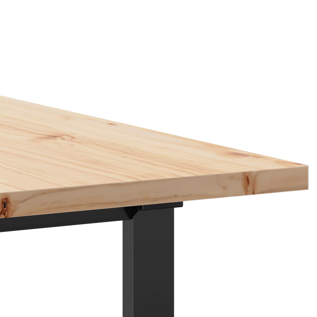 Dining Table O-Frame 200x100x75.5 cm Solid Wood Pine and Steel