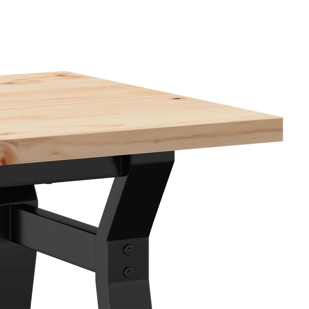 Coffee Table Y-Frame 80x50x40.5 cm Solid Wood Pine and Steel