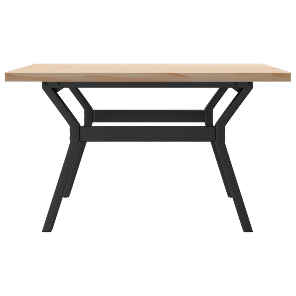 Coffee Table Y-Frame 80x80x45.5 cm Solid Wood Pine and Steel
