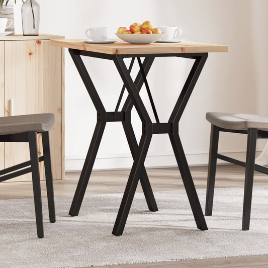 Dining Table Y-Frame 80x50x75.5 cm Solid Wood Pine and Steel