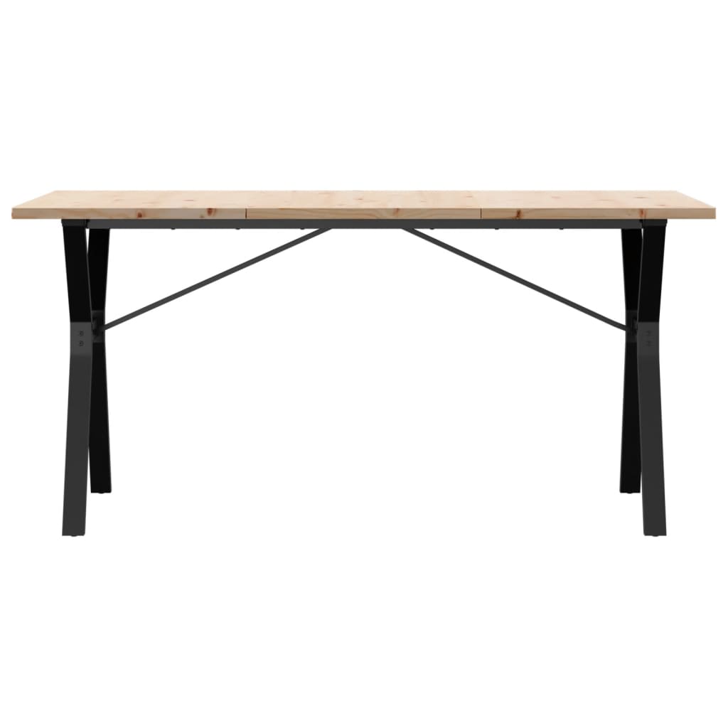 vidaXL Dining Table Y-Frame 160x80x75.5 cm Solid Wood Pine and Steel