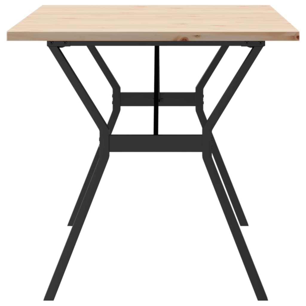 vidaXL Dining Table Y-Frame 160x80x75.5 cm Solid Wood Pine and Steel