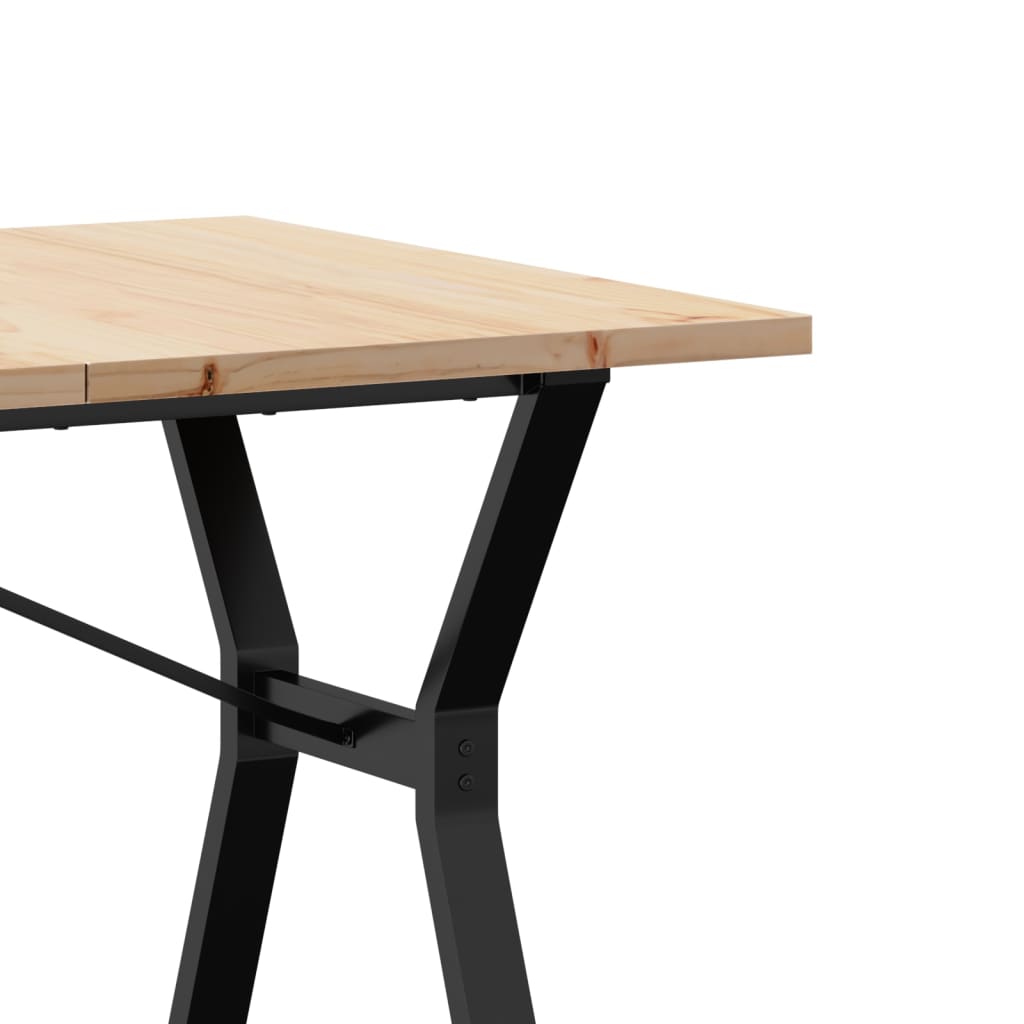 vidaXL Dining Table Y-Frame 160x80x75.5 cm Solid Wood Pine and Steel