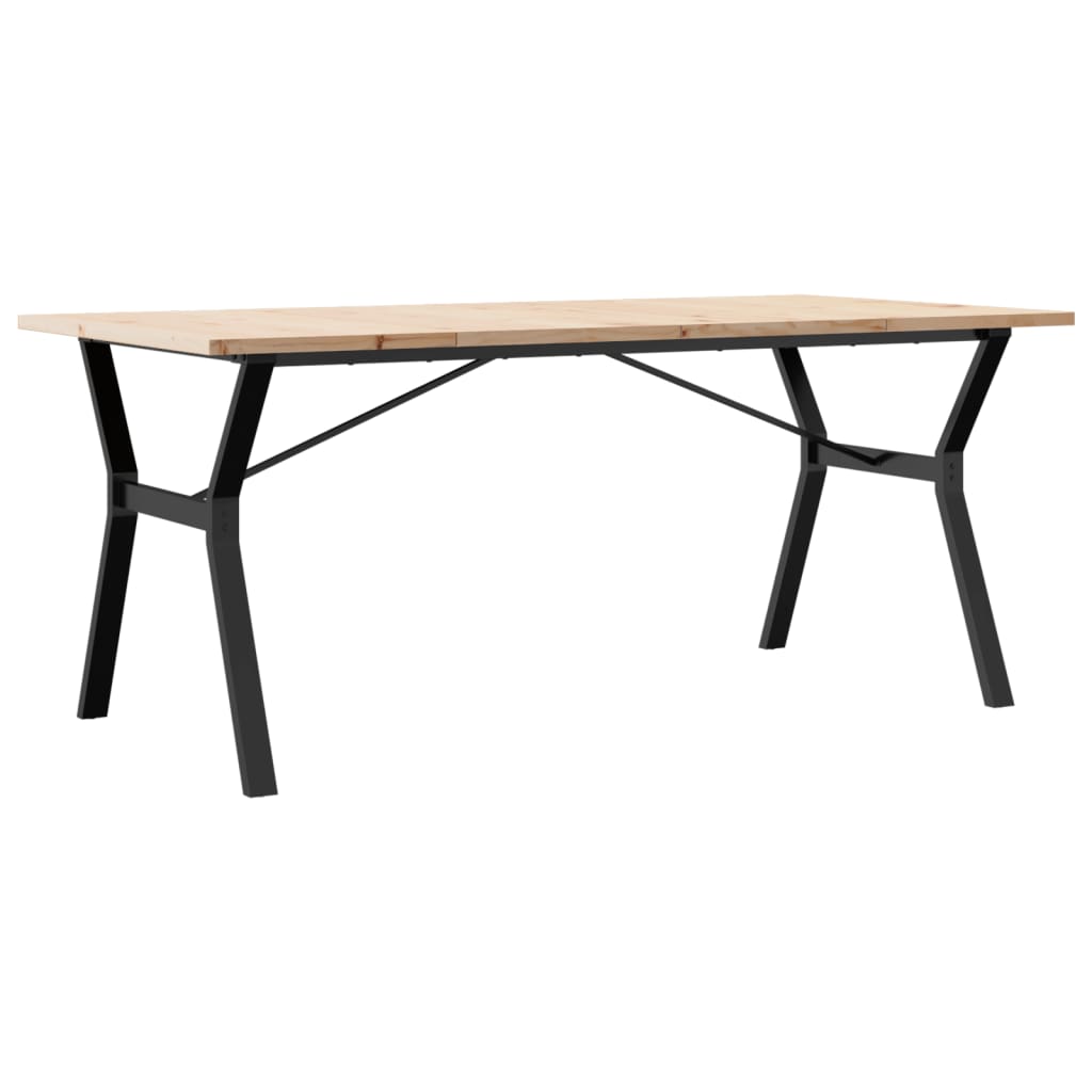 vidaXL Dining Table Y-Frame 180x90x75.5 cm Solid Wood Pine and Steel