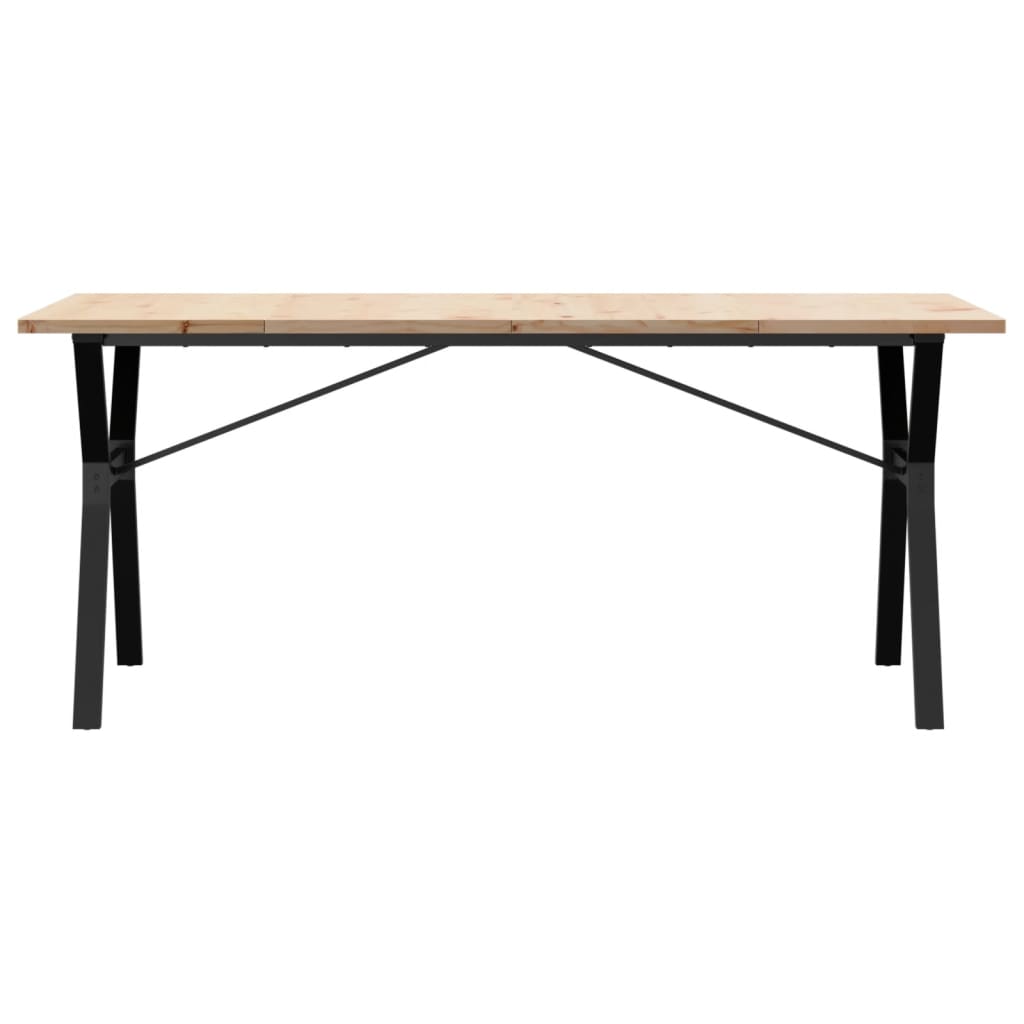 vidaXL Dining Table Y-Frame 180x90x75.5 cm Solid Wood Pine and Steel