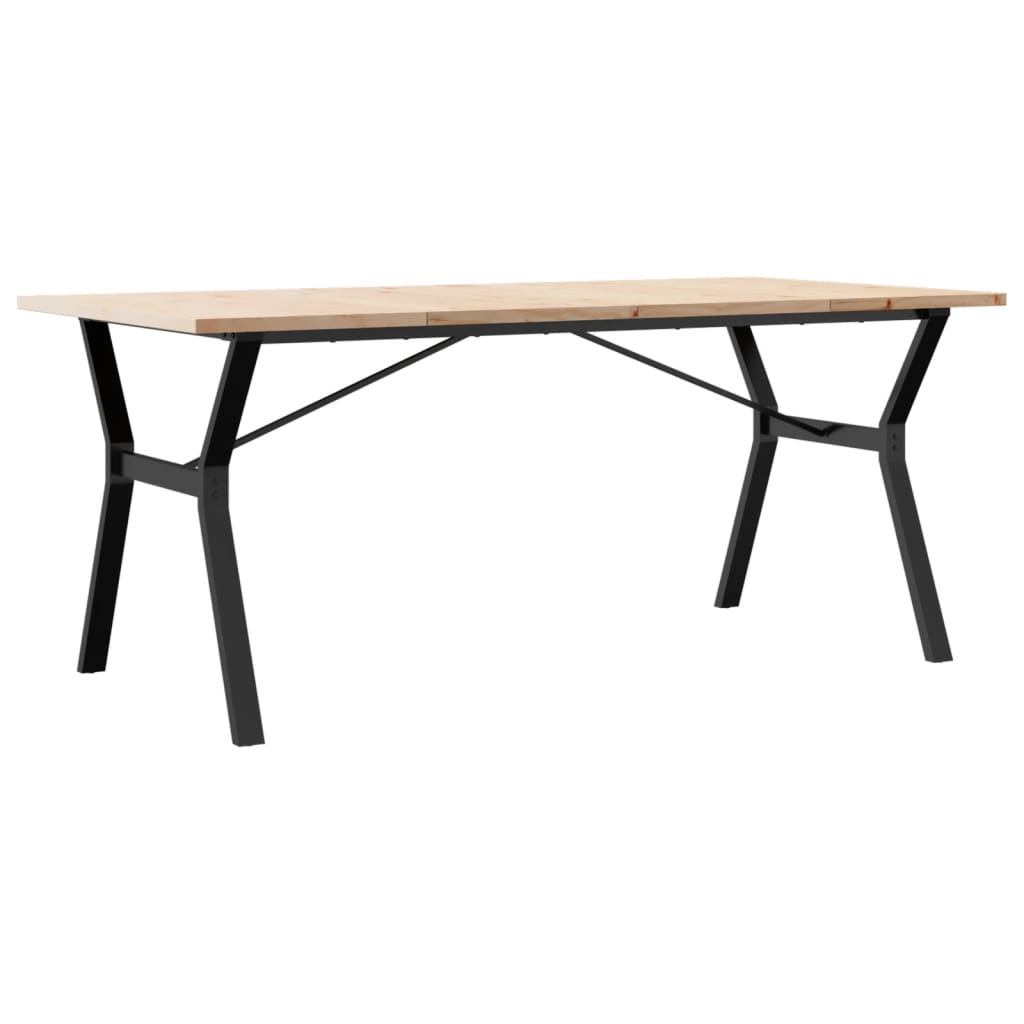 vidaXL Dining Table Y-Frame 180x90x75.5 cm Solid Wood Pine and Steel