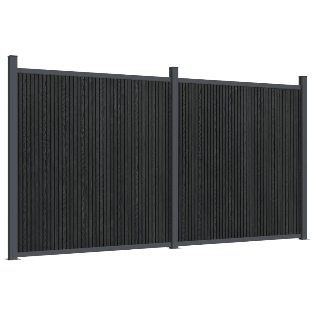 vidaXL Fence Panel Grey 353x186 cm WPC