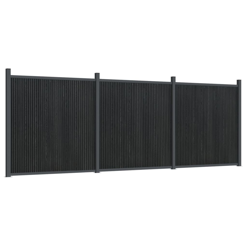 vidaXL Fence Panel Grey 526x186 cm WPC