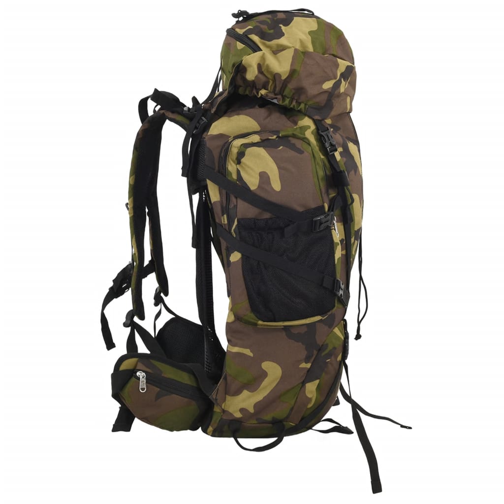 vidaXL Hiking Backpack Green Camouflage 60 L Oxford Fabric