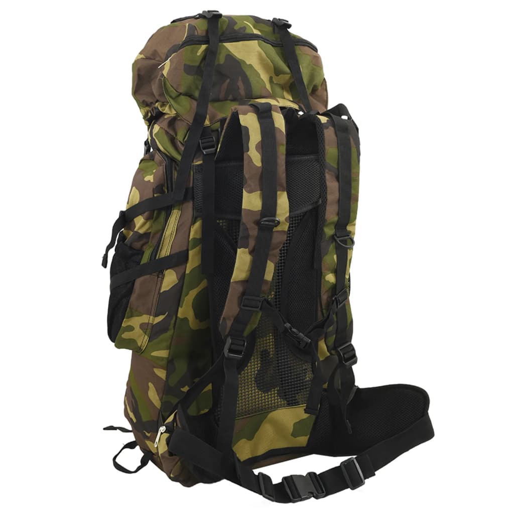 vidaXL Hiking Backpack Green Camouflage 60 L Oxford Fabric