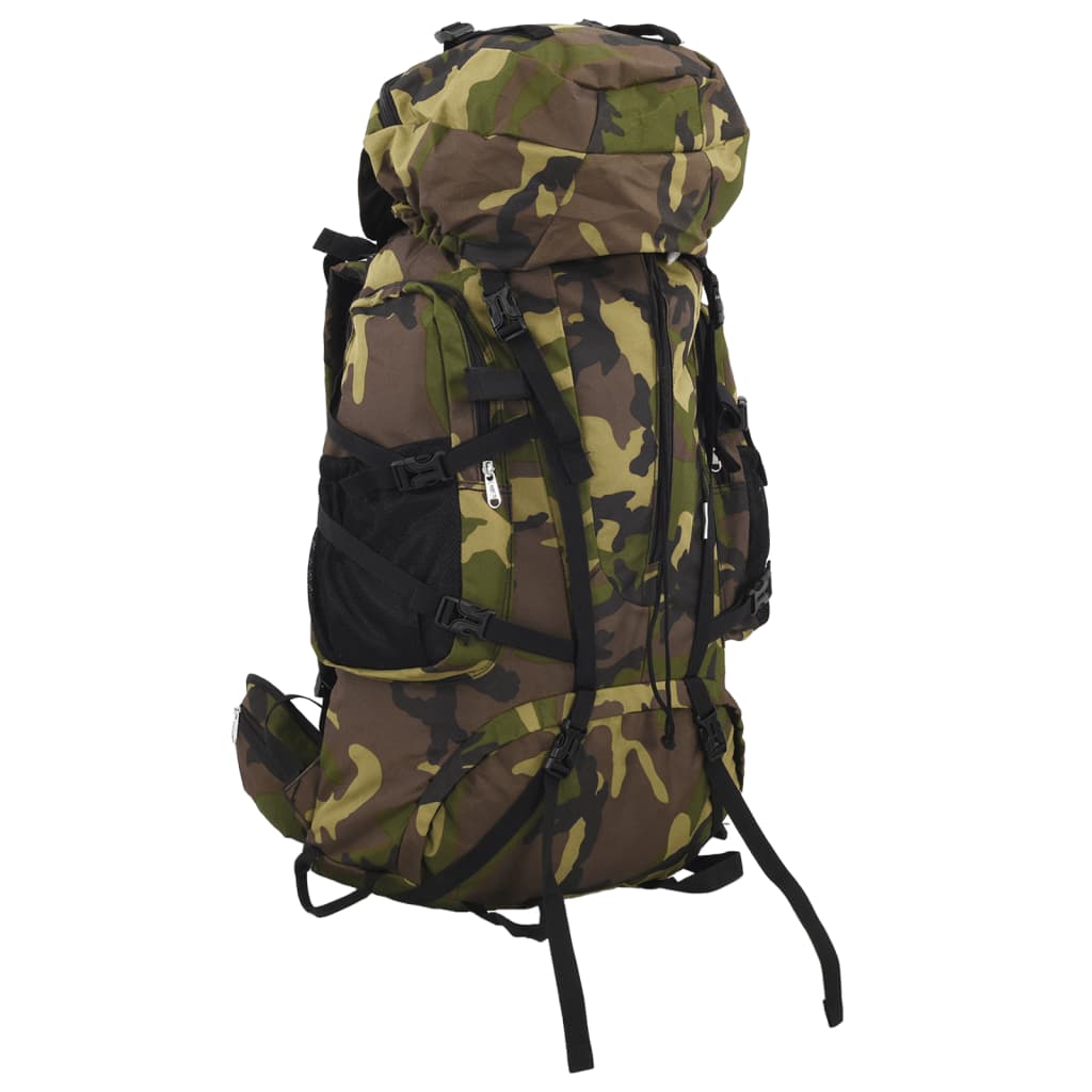 vidaXL Hiking Backpack Green Camouflage 80 L Oxford Fabric