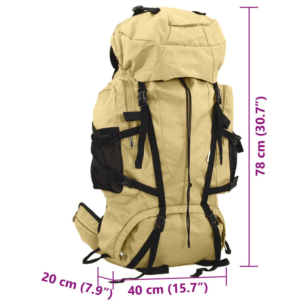 vidaXL Hiking Backpack Khaki 80 L Oxford Fabric