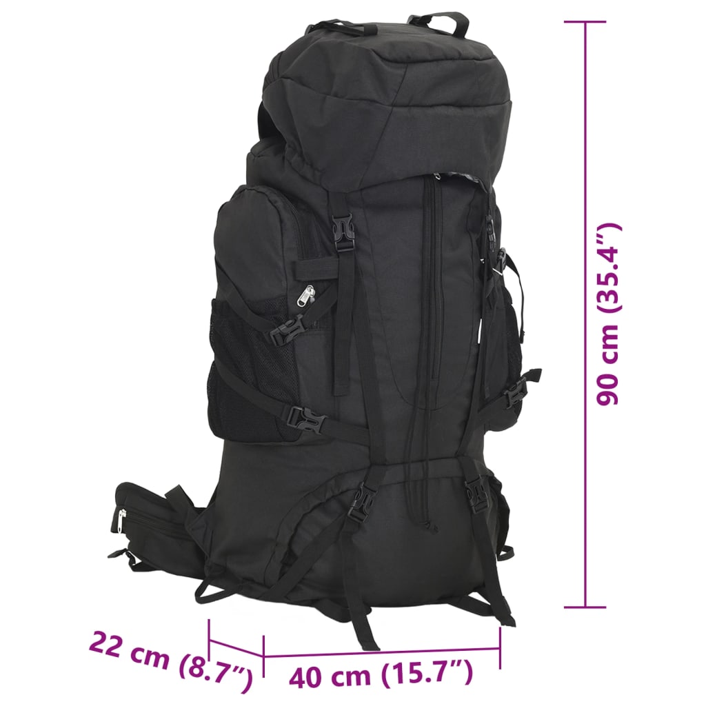 vidaXL Hiking Backpack Black 100 L Oxford Fabric