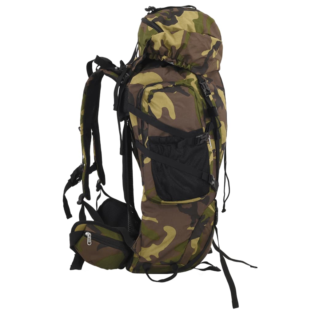 vidaXL Hiking Backpack Green Camouflage 100 L Oxford Fabric