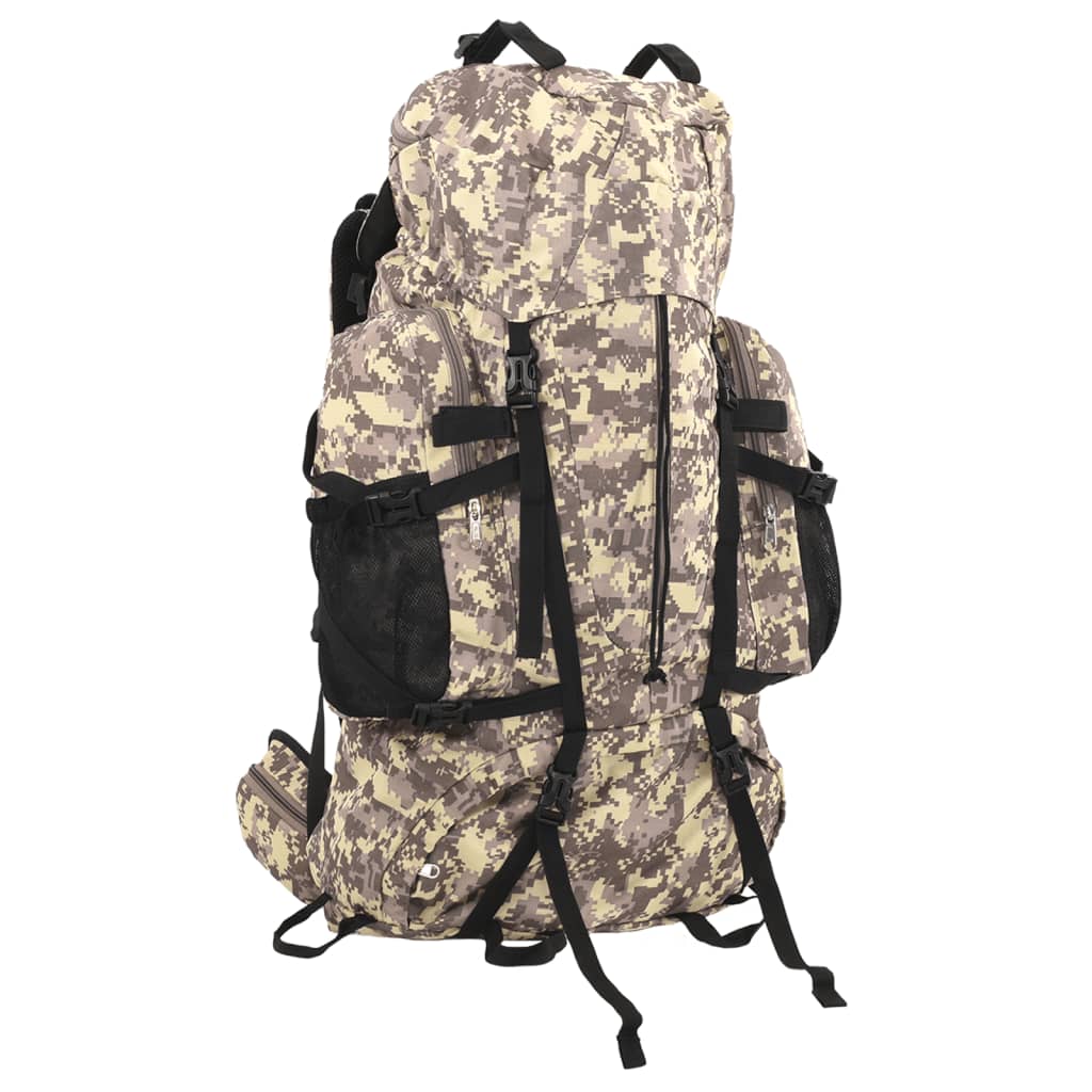 vidaXL Hiking Backpack Camel Brown Camouflage 100 L Oxford Fabric