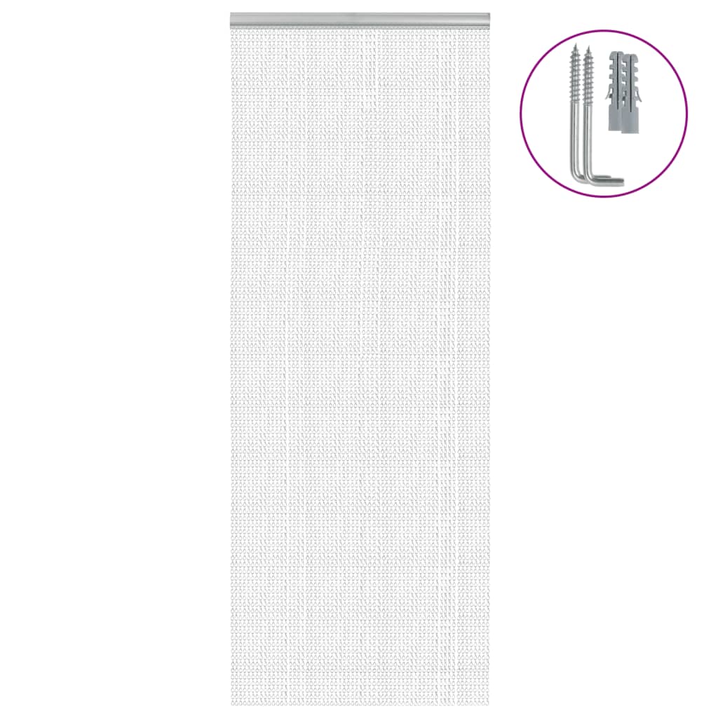 Chain Door Fly Screen 80x201 cm Aluminium
