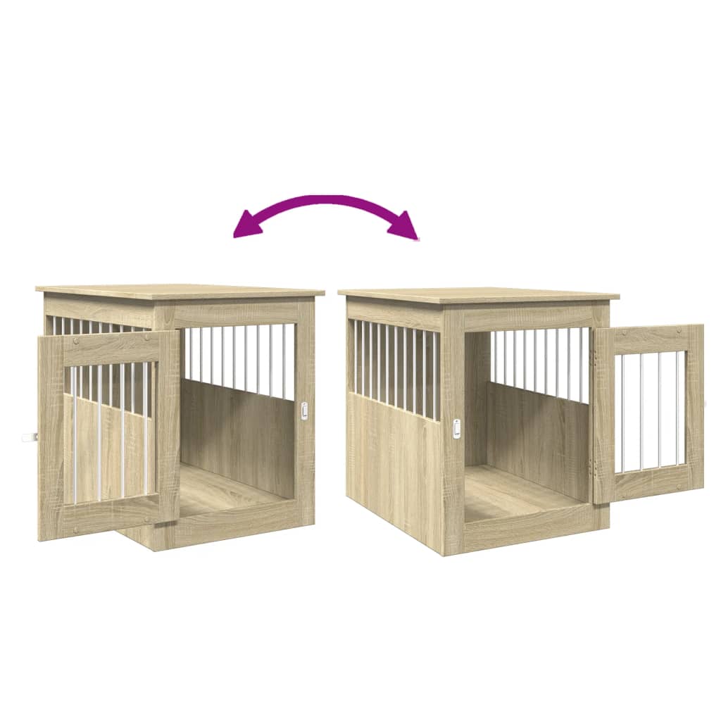 vidaXL Dog Crate Furniture Sonoma Oak 55x75x65 cm Engineered Wood