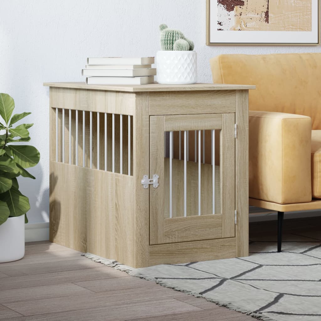vidaXL Dog Crate Furniture Sonoma Oak 55x75x65 cm Engineered Wood