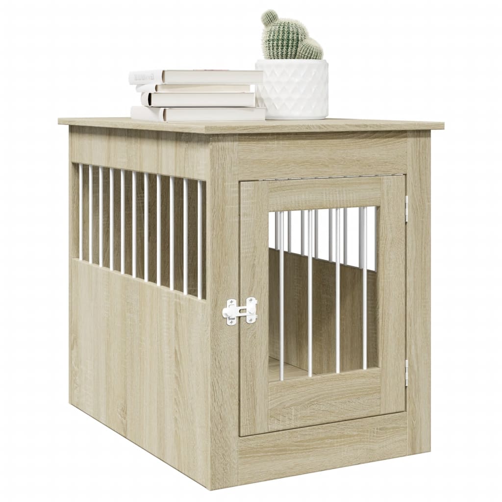 vidaXL Dog Crate Furniture Sonoma Oak 55x80x68 cm Engineered Wood