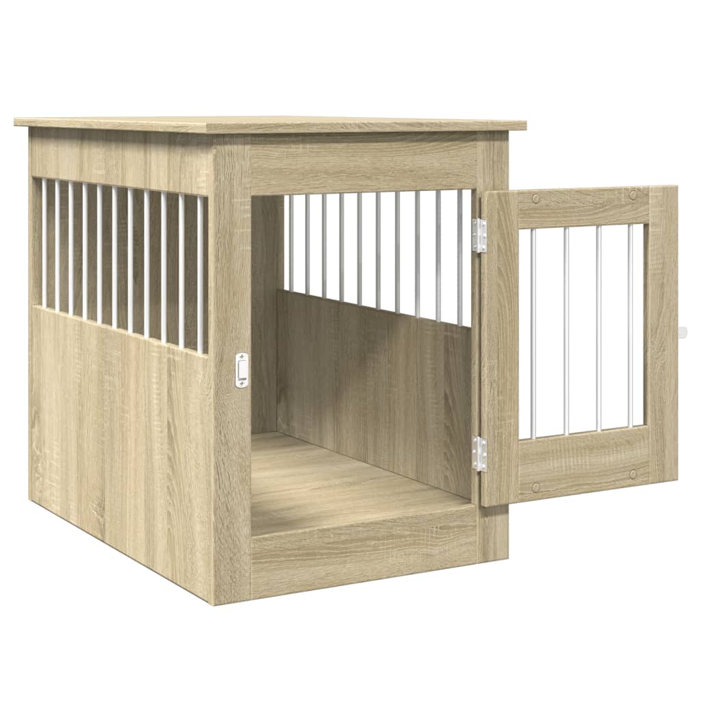 vidaXL Dog Crate Furniture Sonoma Oak 55x80x68 cm Engineered Wood
