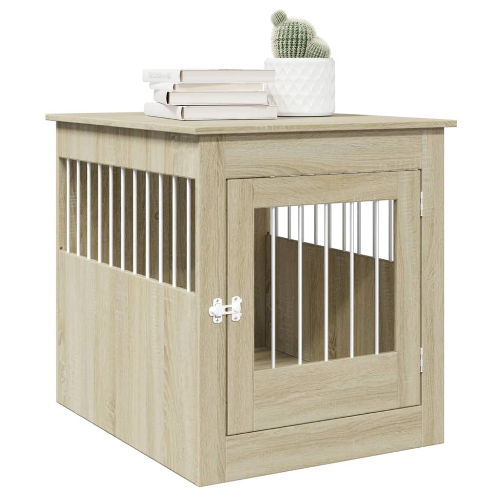 vidaXL Dog Crate Furniture Sonoma Oak 64.5x80x71 cm Engineered Wood