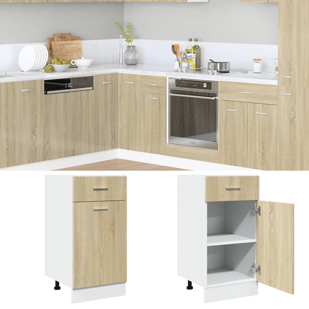 vidaXL Drawer Bottom Cabinet Sonoma Oak 40x46x81.5 cm Engineered Wood