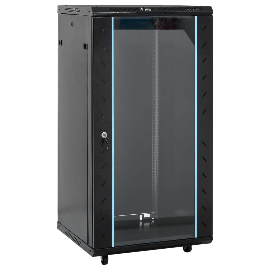 Network Cabinet with Storage Black 600 x 600 x 1200 mm Steel