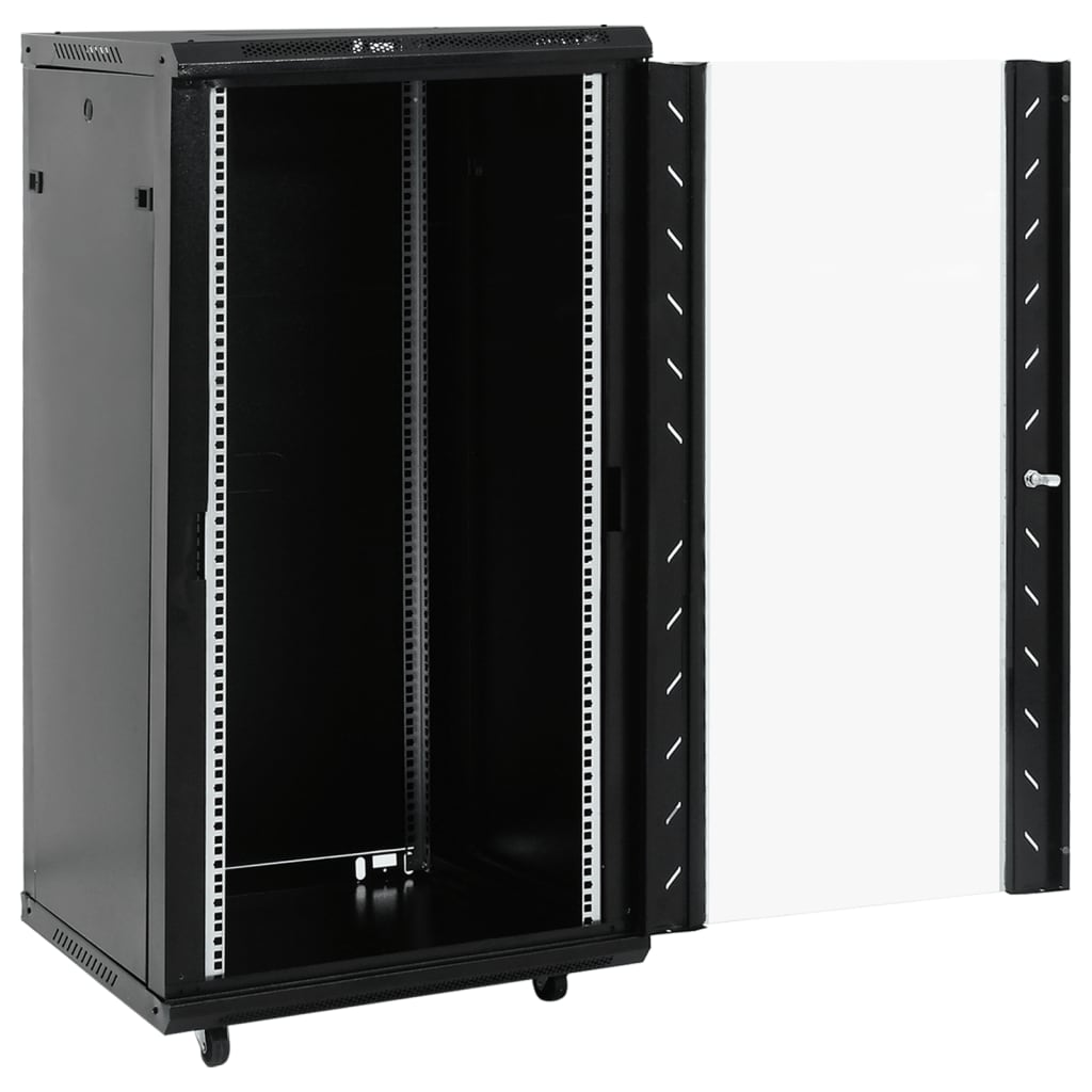 Network Cabinet with Storage Black 600 x 600 x 1200 mm Steel