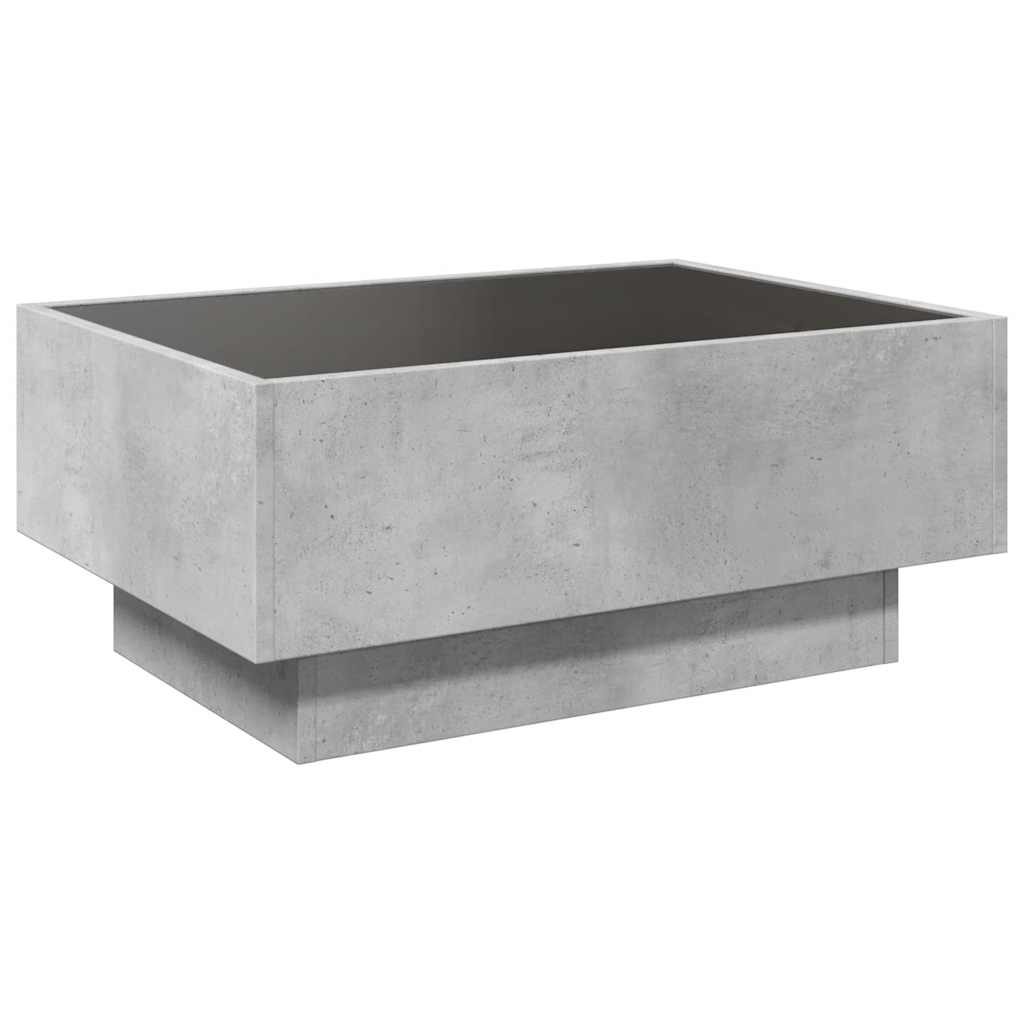 Coffee Table with LED Concrete Grey 70x50x30 cm Engineered Wood