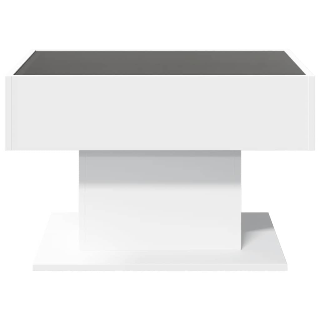Coffee Table with LED White 70x50x45 cm Engineered Wood