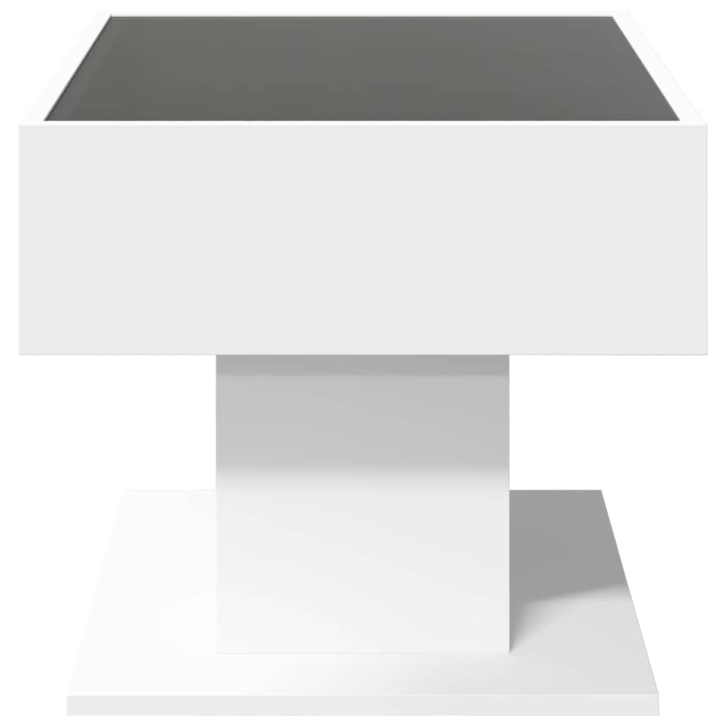 Coffee Table with LED White 70x50x45 cm Engineered Wood