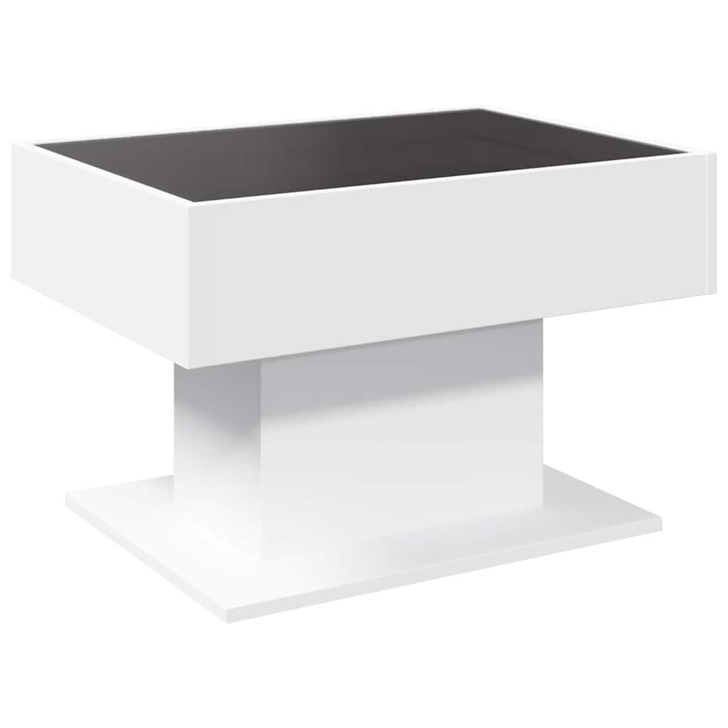 Coffee Table with LED White 70x50x45 cm Engineered Wood