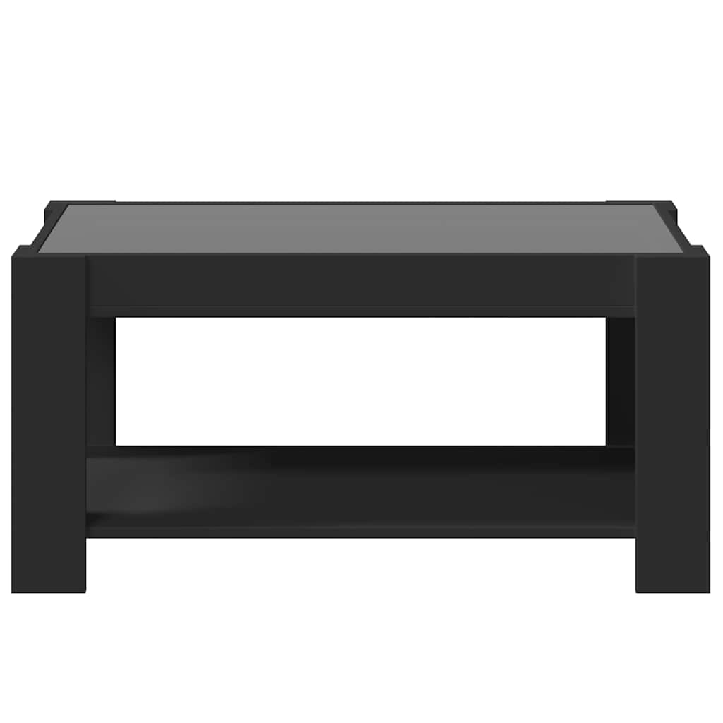 Coffee Table with LED Black 93x53x45 cm Engineered Wood