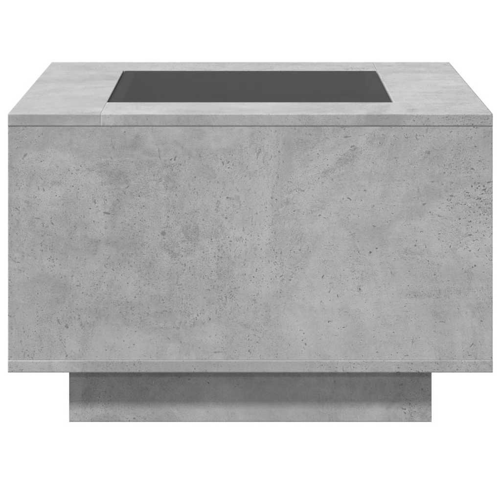 Coffee Table with LED Concrete Grey 60x60x40 cm Engineered Wood