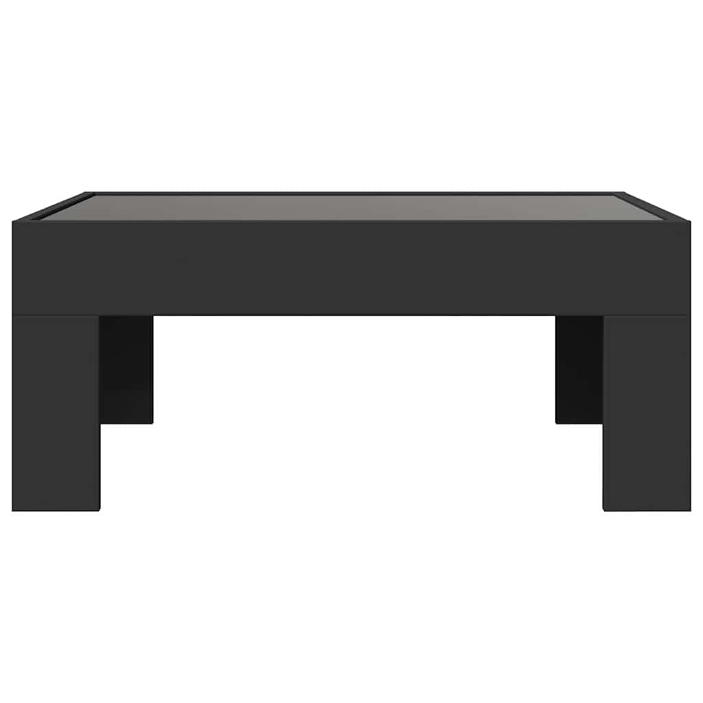 Coffee Table with Infinity LED Black 70x50x30 cm