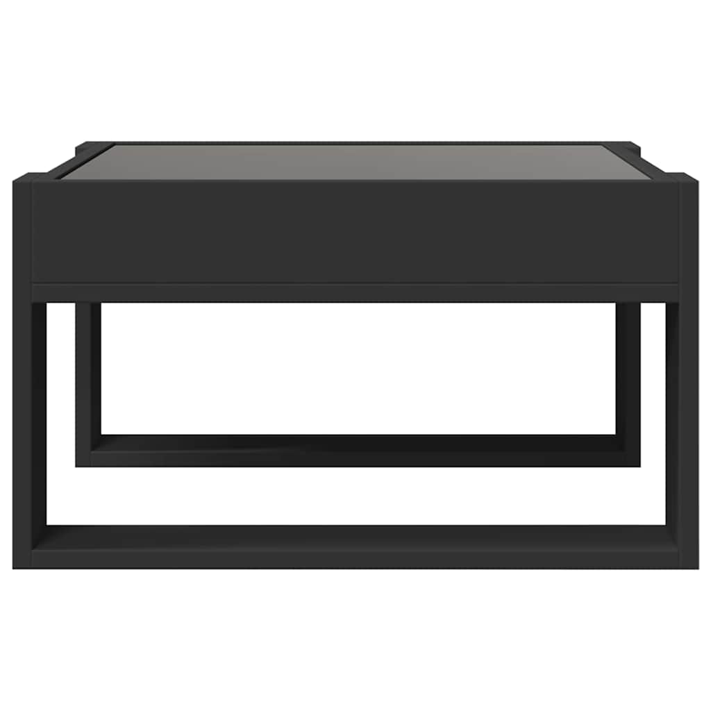 Coffee Table with Infinity LED Black 50x53x30 cm