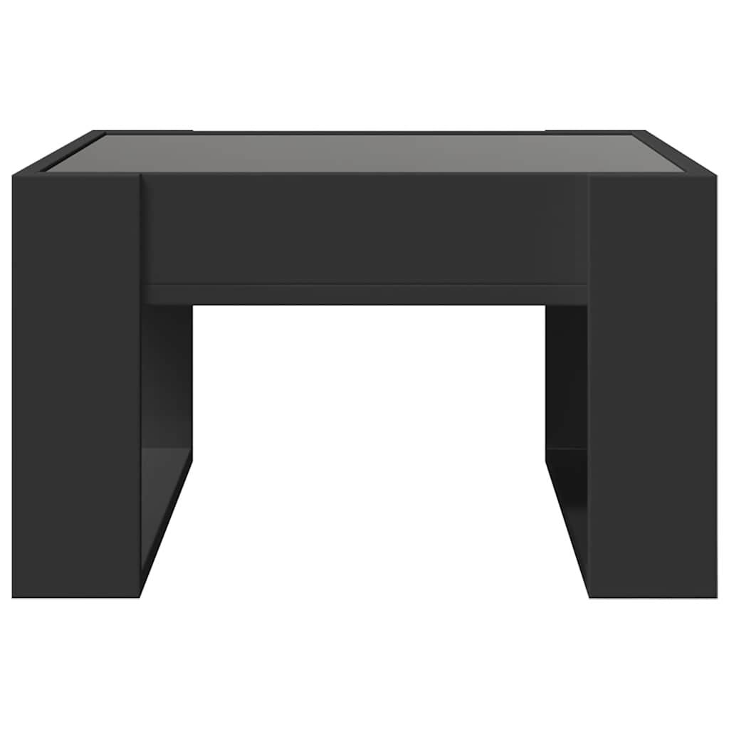 Coffee Table with Infinity LED Black 50x53x30 cm
