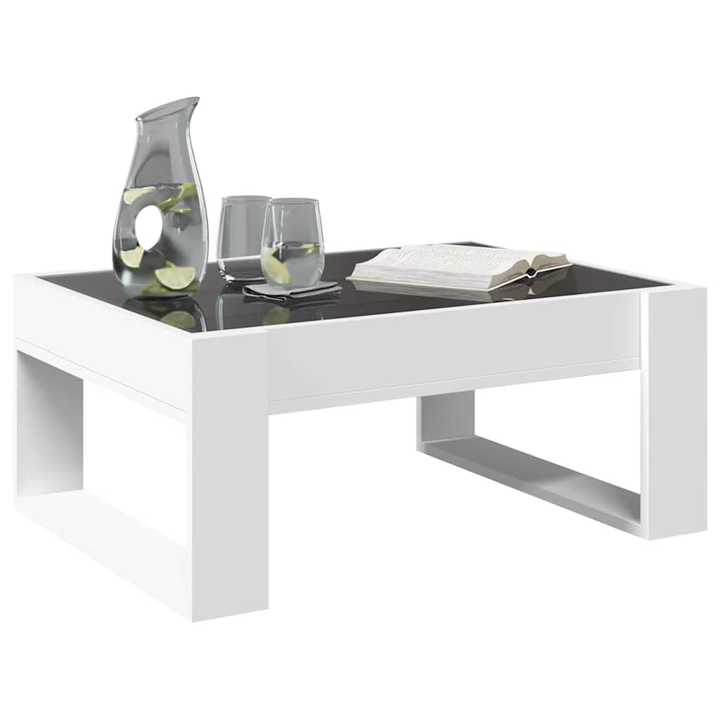 Coffee Table with Infinity LED White 70x53x30 cm