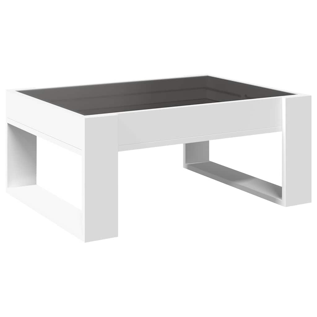 Coffee Table with Infinity LED White 70x53x30 cm